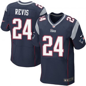 Hommes Nike New England Patriots # 24 Darrelle Revis élite bleu marine équipe NFL Maillot Magasin de couleur