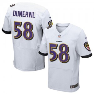 Hommes Nike Baltimore Ravens # 58 Elvis Dumervil nouvelle élite blanc NFL Maillot Magasin