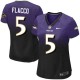 Women Nike Baltimore Ravens &5 Joe Flacco Elite Purple/Black Fadeaway NFL Jersey