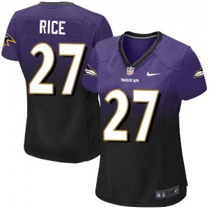 Femmes Nike Baltimore Ravens # Ray 27 riz élite violet/noir Fadeaway NFL Maillot Magasin