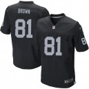 Men Nike Oakland Raiders &81 Tim Brown Elite Black Team Color NFL Jersey