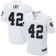 Men Nike Oakland Raiders &42 Ronnie Lott Elite White NFL Jersey