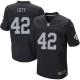 Men Nike Oakland Raiders &42 Ronnie Lott Elite Black Team Color NFL Jersey