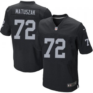 Hommes Nike Las Vegas Raiders # 72 John Matuszak Élite Noir couleur NFL maillot de Team