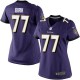 Women Nike Baltimore Ravens &77 Matt Birk Elite Purple Team Color NFL Jersey