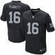 Hommes Nike Las Vegas Raiders # 16 Jim Plunkett Élite Noir couleur NFL maillot de Team