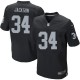 Hommes Nike Las Vegas Raiders # 34 Bo Jackson Élite Noir couleur NFL maillot de Team