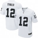 Men Nike Oakland Raiders &12 Kenny Stabler Elite White NFL Jersey