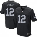 Men Nike Oakland Raiders &12 Kenny Stabler Elite Black Team Color NFL Jersey
