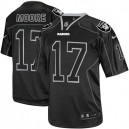 Men Nike Oakland Raiders &17 Denarius Moore Elite Lights Out Black NFL Jersey