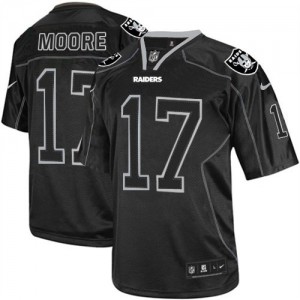 Hommes Nike Las Vegas Raiders # 17 denier Moore élite Lights Out noir NFL Maillot Magasin