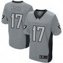 Men Nike Oakland Raiders &17 Denarius Moore Elite Grey Shadow NFL Jersey