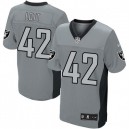 Men Nike Oakland Raiders &42 Ronnie Lott Elite Grey Shadow NFL Jersey