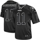 Men Nike Oakland Raiders &11 Sebastian Janikowski Elite Lights Out Black NFL Jersey