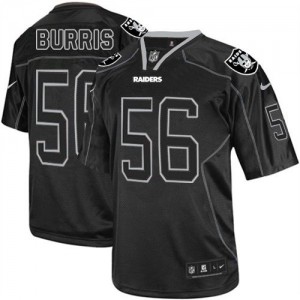 Hommes Nike Las Vegas Raiders # 56 Miles Burris Élite Lights Out noir NFL Maillot Magasin