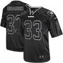 Men Nike Oakland Raiders &33 Tyvon Branch Elite Lights Out Black NFL Jersey