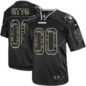 Hommes Nike Las Vegas Raiders # 0 Jim Otto Élite noire Camo Fashion NFL Maillot Magasin