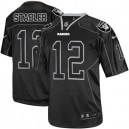 Men Nike Oakland Raiders &12 Kenny Stabler Elite Lights Out Black NFL Jersey
