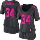Women Nike Oakland Raiders &34 Bo Jackson Elite Dark Grey Breast Cancer Awareness NFL Jersey
