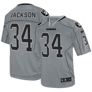 Jeunesse Nike Las Vegas Raiders # 34 Bo Jackson Élite Lights Out gris NFL Maillot Magasin