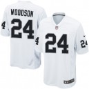Youth Nike Oakland Raiders &24 Charles Woodson Elite White NFL Jersey