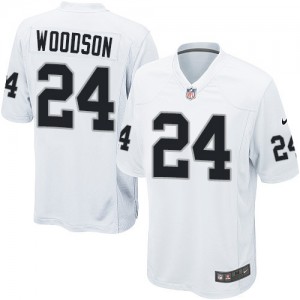 Jeunesse Nike Oakland Raiders # 24 Charles Woodson Élite blanc NFL Maillot Magasin