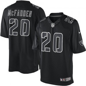 Jeunesse Nike Las Vegas Raiders # 20 Darren McFadden Élite Noir Impact NFL Maillot Magasin