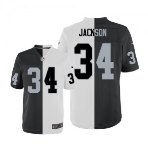 Hommes Nike Las Vegas Raiders # 34 Bo Jackson Élite Team/route deux tonnes NFL Maillot Magasin