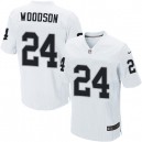 Men Nike Oakland Raiders &24 Charles Woodson Elite White NFL Jersey