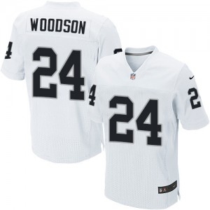 Hommes Nike Oakland Raiders # 24 Charles Woodson Élite blanc NFL Maillot Magasin