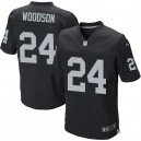 Men Nike Oakland Raiders &24 Charles Woodson Elite Black Team Color NFL Jersey