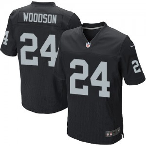 Hommes Nike Las Vegas Raiders # 24 Charles Woodson Élite Noir couleur NFL maillot de Team