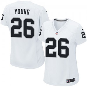 Femmes Nike Las Vegas Raiders # 26 Usama Young Élite blanc NFL Maillot Magasin