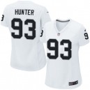 Women Nike Oakland Raiders &93 Jason Hunter Elite White NFL Jersey