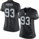 Women Nike Oakland Raiders &93 Jason Hunter Elite Black Team Color NFL Jersey