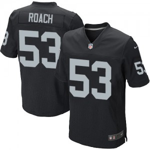 Hommes Nike Las Vegas Raiders # 53 Nick Roach élite noir équipe NFL Maillot Magasin de couleur