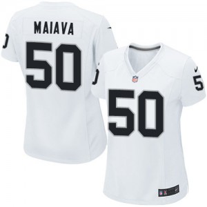 Femmes Nike Las Vegas Raiders # 50 Kaluka marchand Élite blanc NFL Maillot Magasin