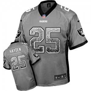 Hommes Nike Las Vegas Raiders # 25 D.J.Hayden Élite gris Drift mode NFL Maillot Magasin