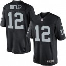 Youth Nike Oakland Raiders &12 Brice Butler Elite Black Team Color NFL Jersey