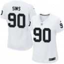 Women Nike Oakland Raiders &90 Pat Sims Elite White NFL Jersey