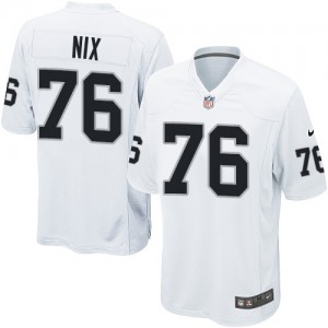 Jeunesse Nike Las Vegas Raiders # 76 Lucas Nix Élite blanc NFL Maillot Magasin