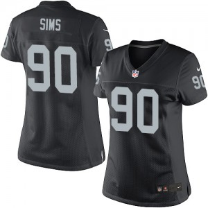 Femmes Nike Las Vegas Raiders # 90 Pat Sims élite noir équipe NFL Maillot Magasin de couleur