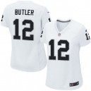 Women Nike Oakland Raiders &12 Brice Butler Elite White NFL Jersey