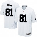 Youth Nike Oakland Raiders &81 Tim Brown Elite White NFL Jersey