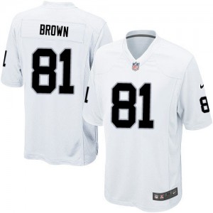 Jeunesse Nike Las Vegas Raiders # 81 Tim Brown Élite blanc NFL Maillot Magasin