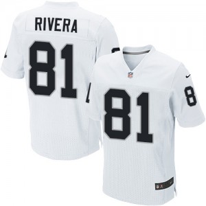 Hommes Nike Las Vegas Raiders # 81 Mychal Rivera Élite blanc NFL Maillot Magasin
