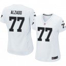 Women Nike Oakland Raiders &77 Lyle Alzado Elite White NFL Jersey