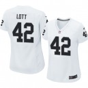 Women Nike Oakland Raiders &42 Ronnie Lott Elite White NFL Jersey