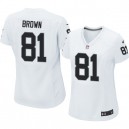 Women Nike Oakland Raiders &81 Tim Brown Elite White NFL Jersey