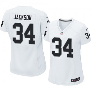 Femmes Nike Las Vegas Raiders # 34 Bo Jackson Élite blanc NFL Maillot Magasin